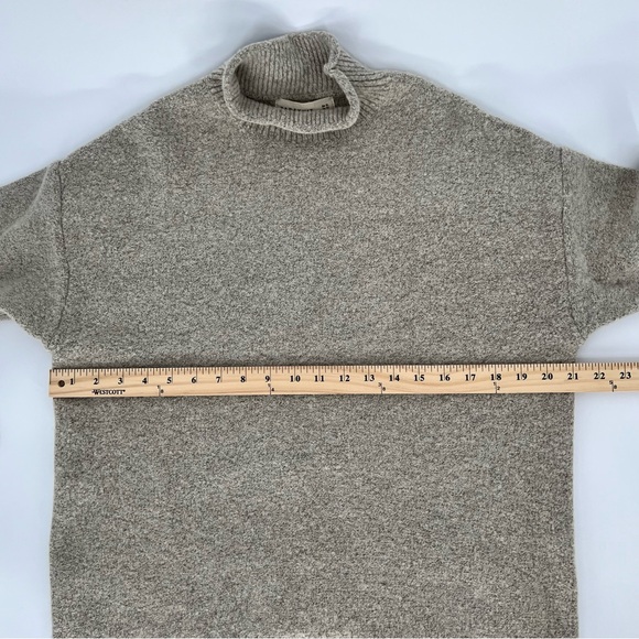 Zara Women's Bell Sleeve Mock Neck Knit Sweater Size XL Oatmeal Pullover Cozy - Picture 9 of 11